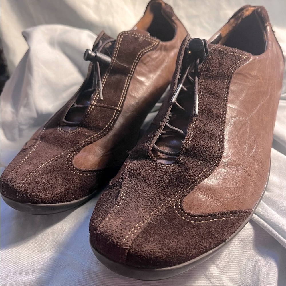 Paul Green Women’s Two-tone Brown Leather/Suede Munchen Shoes Size 7 1/2 (US 10)
